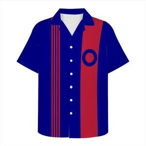 Phish Retro Style Blue Men's Bowling Button Down Shirt Size Large